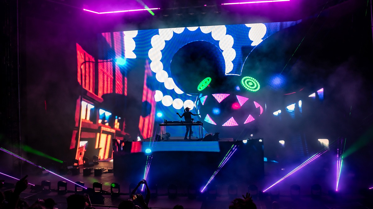 Rezz delivered a beautifully dark set of psychedelic EDM at Red Rocks last Friday (Photo: Gerardo Federico)