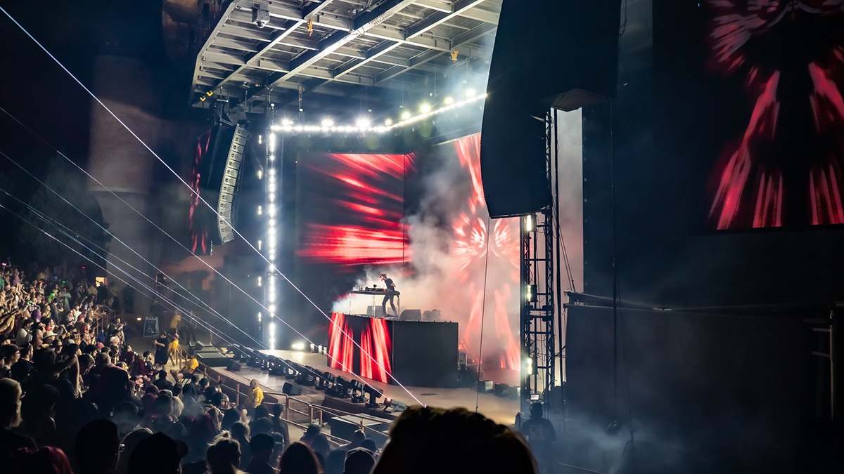 Rezz delivered a beautifully dark set of psychedelic EDM at Red Rocks last Friday (Photo: Gerardo Federico)