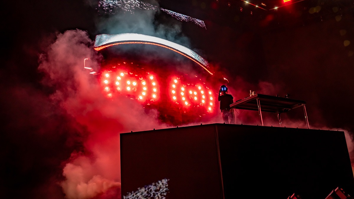 Rezz delivered a beautifully dark set of psychedelic EDM at Red Rocks last Friday (Photo: Gerardo Federico)