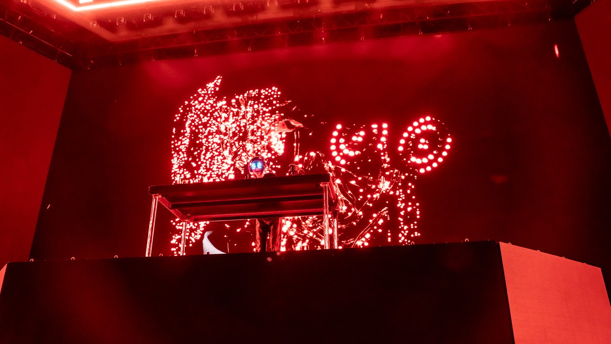 Rezz delivered a beautifully dark set of psychedelic EDM at Red Rocks last Friday (Photo: Gerardo Federico)