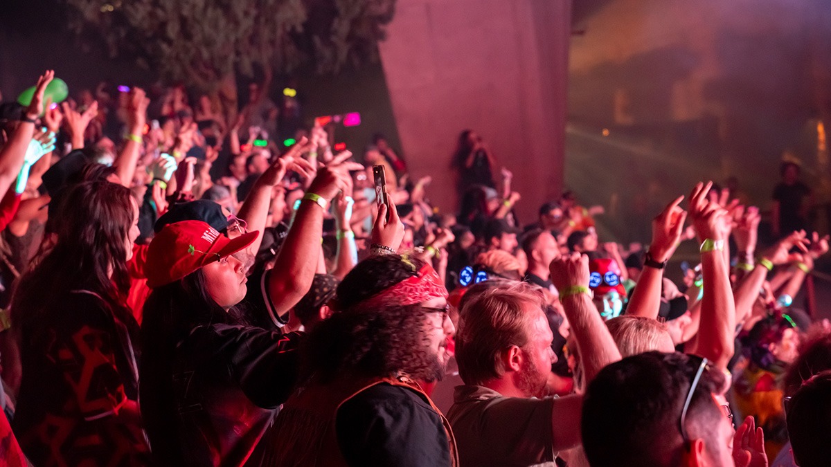 Rezz delivered a beautifully dark set of psychedelic EDM at Red Rocks last Friday (Photo: Gerardo Federico)