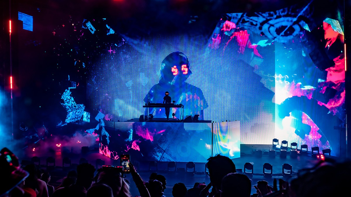 Rezz delivered a beautifully dark set of psychedelic EDM at Red Rocks last Friday (Photo: Gerardo Federico)
