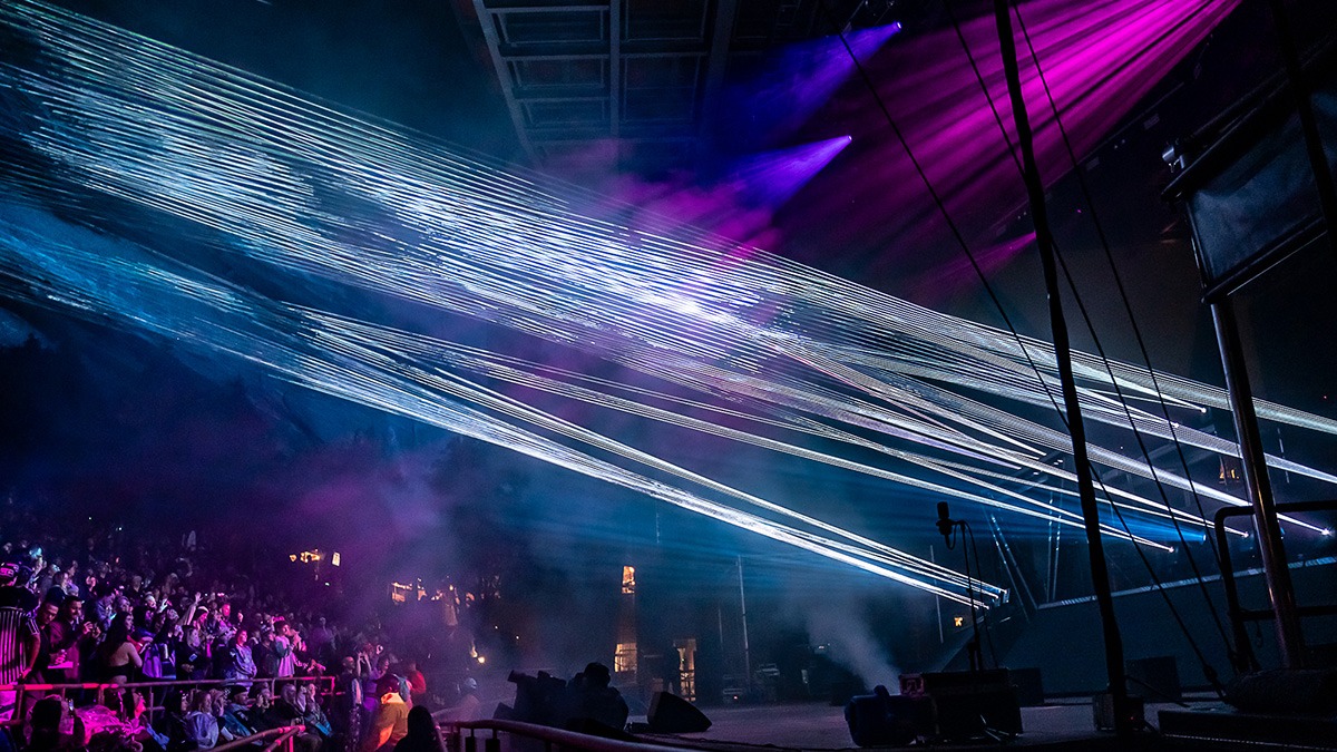 EDM's Inzo and Dirty Monkey kicked off Red Rocks' 2025 season with a soggy but brilliant night! (Photo: Gerardo Federico)