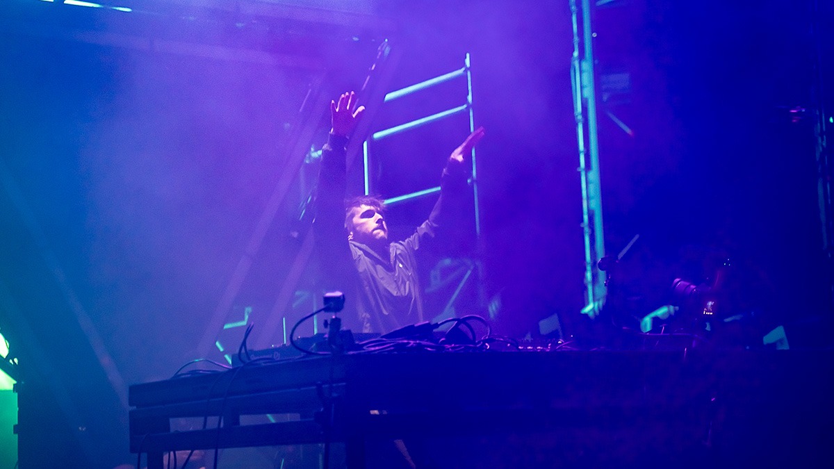 EDM's Inzo and Dirty Monkey kicked off Red Rocks' 2025 season with a soggy but brilliant night! (Photo: Gerardo Federico)