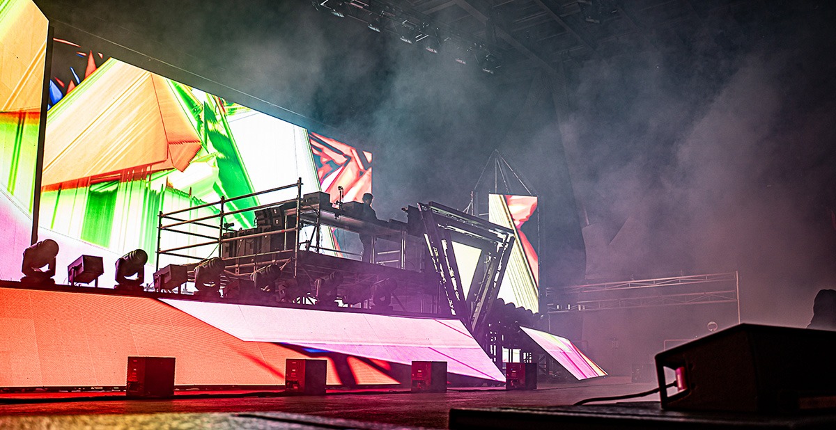 EDM's Inzo and Dirty Monkey kicked off Red Rocks' 2025 season with a soggy but brilliant night! (Photo: Gerardo Federico)