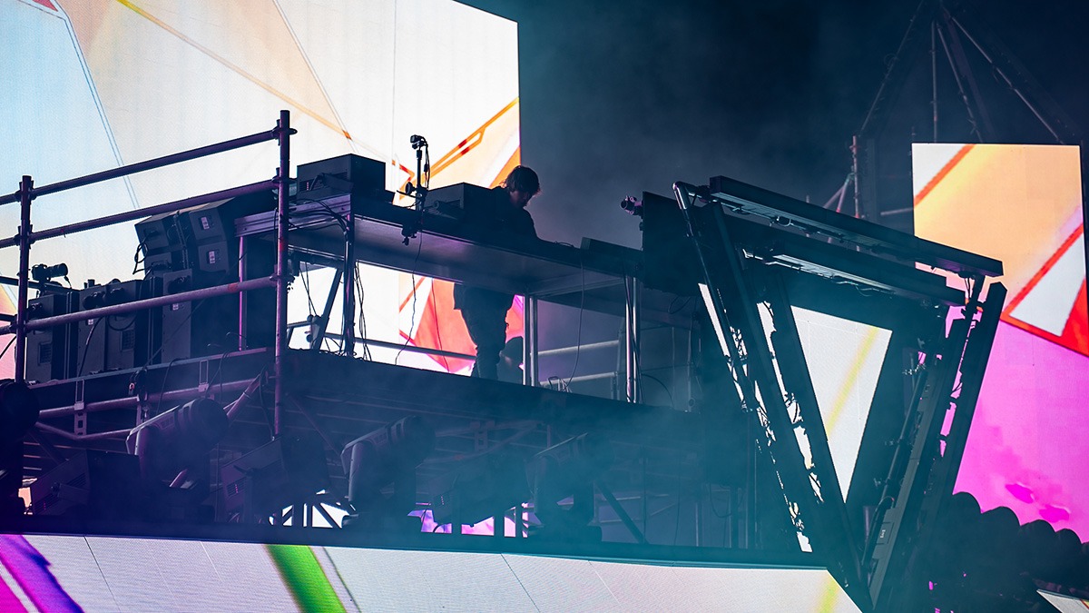 EDM's Inzo and Dirty Monkey kicked off Red Rocks' 2025 season with a soggy but brilliant night! (Photo: Gerardo Federico)