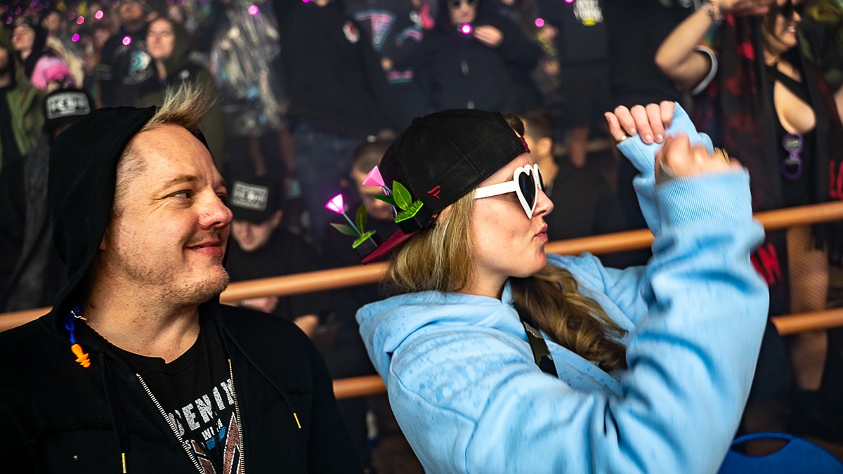 EDM's Inzo and Dirty Monkey kicked off Red Rocks' 2025 season with a soggy but brilliant night! (Photo: Gerardo Federico)
