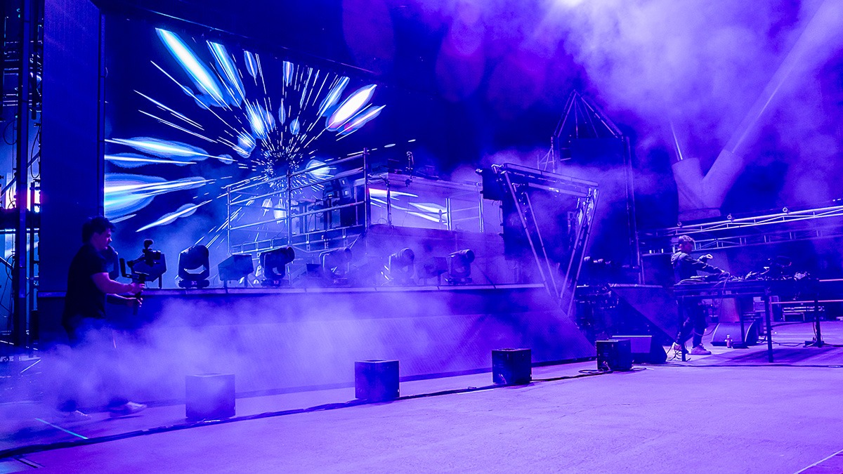 EDM's Inzo and Dirty Monkey kicked off Red Rocks' 2025 season with a soggy but brilliant night! (Photo: Gerardo Federico)