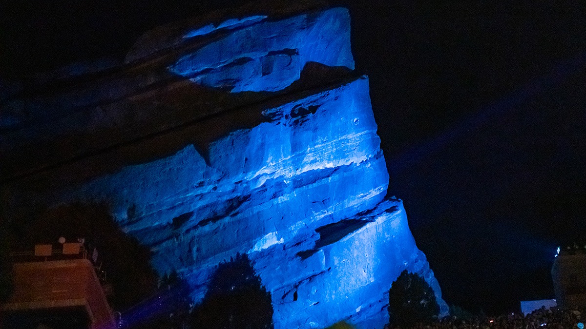 EDM's Inzo and Dirty Monkey kicked off Red Rocks' 2025 season with a soggy but brilliant night! (Photo: Gerardo Federico)