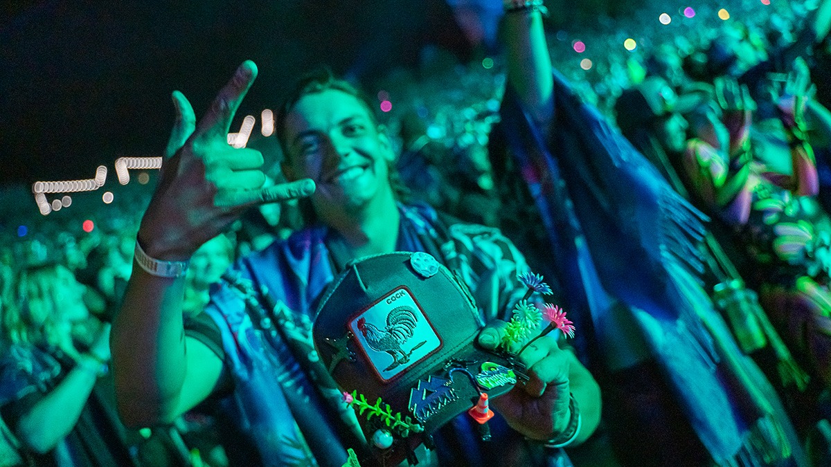 EDM's Inzo and Dirty Monkey kicked off Red Rocks' 2025 season with a soggy but brilliant night! (Photo: Gerardo Federico)